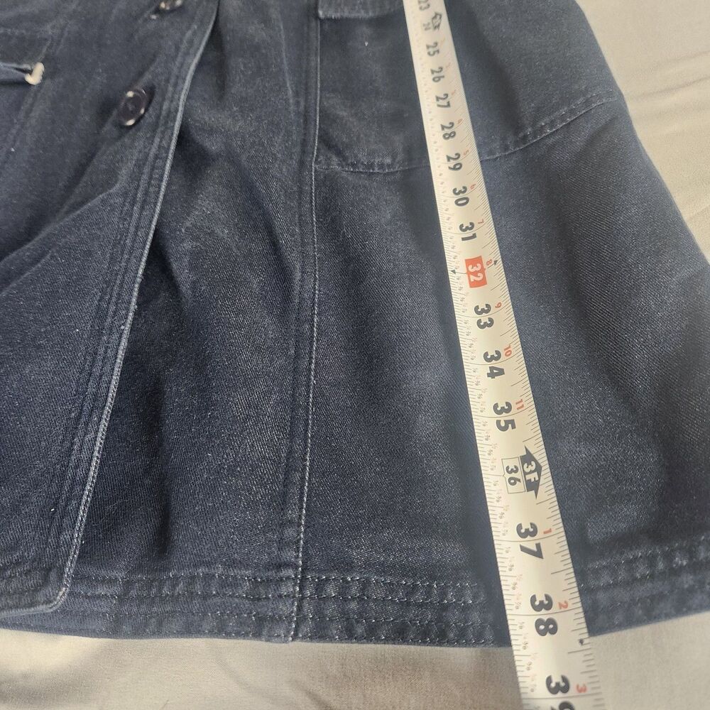 GAP Womens Navy Blue Trench Coat Jacket Size L Cotton Blend Button Front - Picture 7 of 10